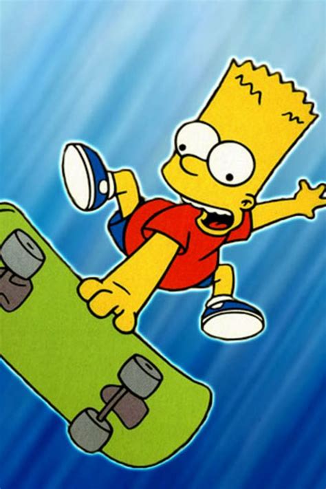 Hd Iphone Wallpapers Free Bart Simpson Skateboarding Free