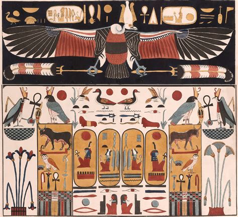 Ancient Egyptian Art Reproduction Vulture Wall Painting Etsy