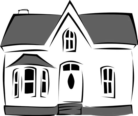 Black And White Cartoon House - ClipArt Best png image