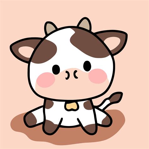 Cute Chibi Cow Kawaii Illustration Cow Farm Icon Graphic 17047796