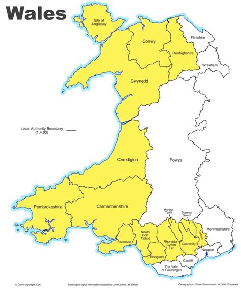 Its borders include england to the east, the irish sea to the north and west, and the bristol channel to the south. Administrative divisions map of Wales