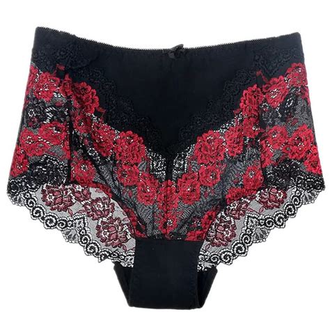 Lace Briefs Women Plus Size 3xl 5xl Original Female Hollow Lace Floral Underwear Ladies Seamless