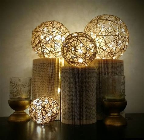Jute Twine Lantern Balls With Twinkle Fairy Lights Copper Wire On