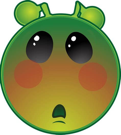 Smiley Green Alien Blush Clipart Free Download Transparent Png