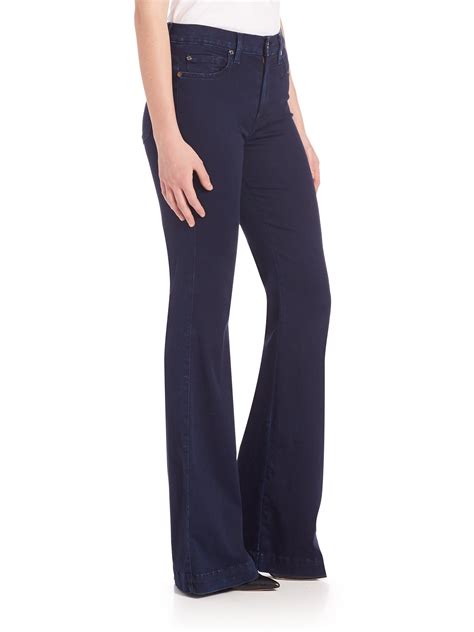 Lyst 7 For All Mankind Ginger High Waisted Flare Jeans In Blue