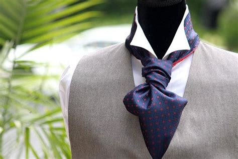 Mens Cravat Ascot Mens Tie Woven Silk Day Cravat Reversible Ascot 026