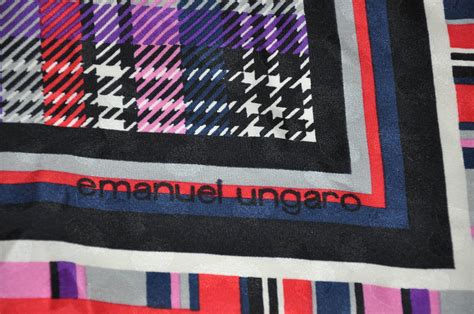 Emanuel Ungaro Bold Multi Plaid Silk Scarf For Sale At 1stdibs