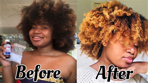 How To Bleach Your 4c Natural Hair Ombre Effect Youtube