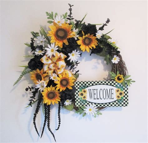 Sunflower Door Wreath By Always In Bloom Floral Grapevine Wreath Door