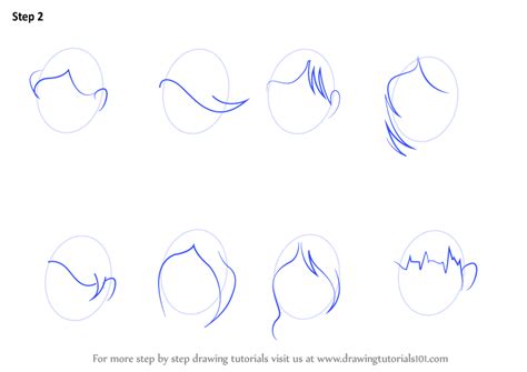 Learn How To Draw Anime Hair Female Hair Step By Step