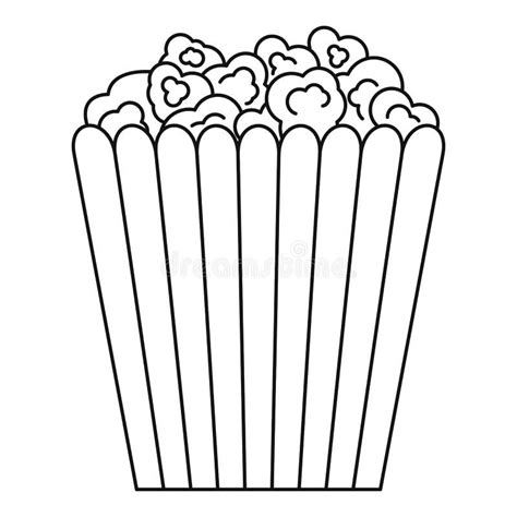 Cinema Popcorn Box Icon Outline Style Stock Illustration