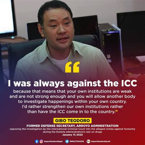 Gibo Opposes The Investigation By Icc Into Alleged Crimes Against Humanity During Dutertes War