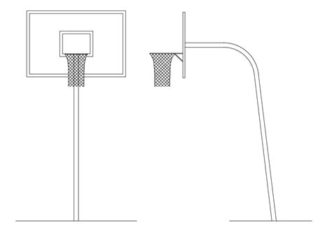 Basket Ball Net Elevation Design 2d Autocad Drawing Free Download Cadbull