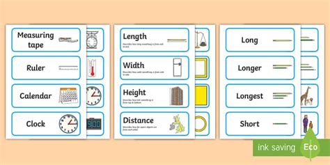 Measurement Word Cards Teacher Made Twinkl