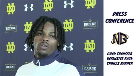 Grad Transfer Db Thomas Harpers First Notre Dame Press Conference Youtube
