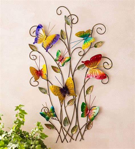 3 Dimensional Indooroutdoor Metal Butterflies Wall Art Wind And Weather