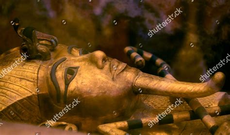 Egypts King Tutankhamuns Golden Sarcophagus Displayed Editorial Stock