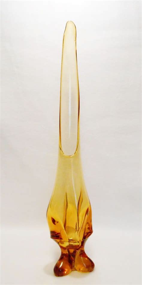 Amber Viking Glass Swung Vase Epic Three Toe Vase 22 1 2 Tall Viking Glass New Martinsville