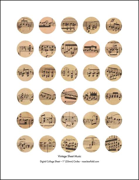 Musical Notes Are Arranged In Circles On A White Background With Black