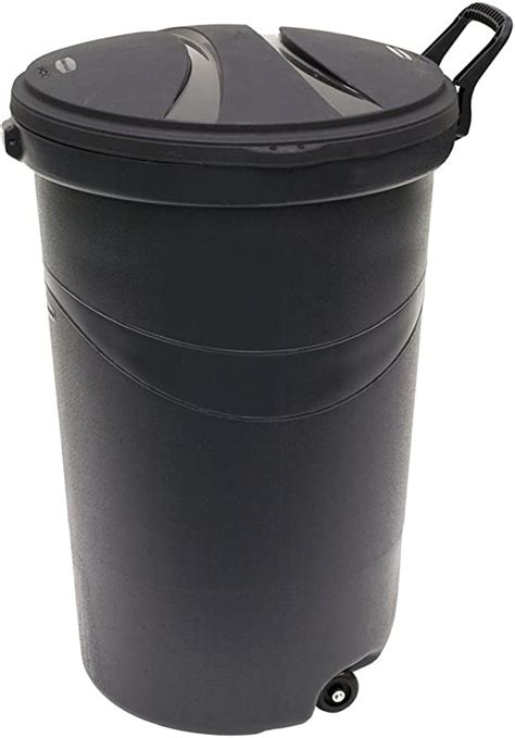 Rubbermaid Rm5h9601 Wheeled Trashgarbage Can With Handle 32 Gallon