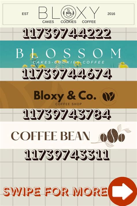 Cafe Coffee Shop Sign Decals For Bloxburg Roblox Cafe Decal Codes Bloxburg Bloxburg Decal
