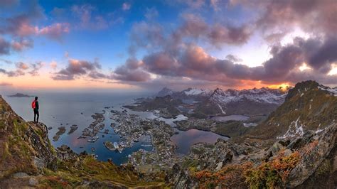 Midnight Sun In Solvaer Photo And Image Landscape Mountains Nature