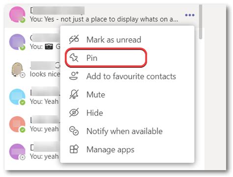 Microsoft Teams Pin A Chat For Quicker Access Cdsmythe