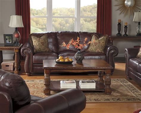 A Rich Dark Brown Leather Living Room Set Leather Living Room Set