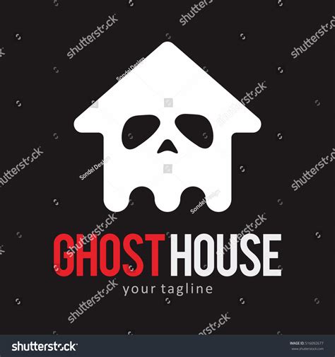 Ghost House Logo Icon Symbol Emblem Vector De Stock Libre De Regalías