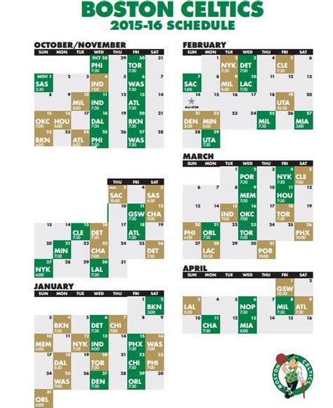 Boston Celtics Printable Schedule Printable World Holiday