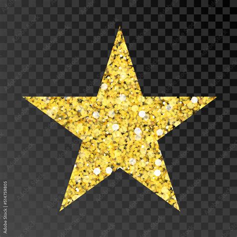 Gold Glitter Vector Star Golden Sparcle Star On Black Transparent