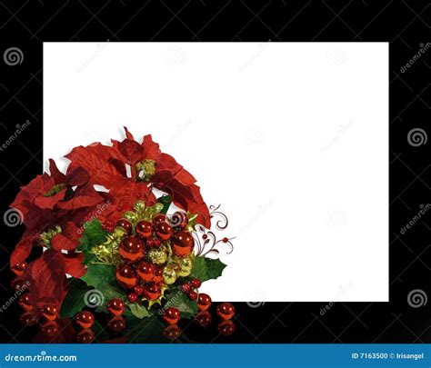 Christmas Poinsettias Frame Stock Illustration Illustration Of