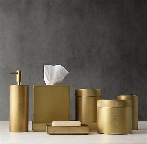 From bath mats to shower curtains to accessories. RH's Countertop Accessories | Brass bathroom accessories ...