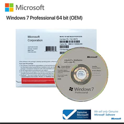 Microsoft Windows 7 Professional Eng 64 Bit Oem Fqc 08289 Smart
