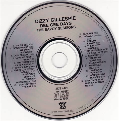 Dizzy Gillespie Dee Gee Days The Savoy Sessions 1951 52 Savoy