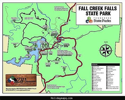 Nice Map Of Fall Creek Fall Creek State Parks Map