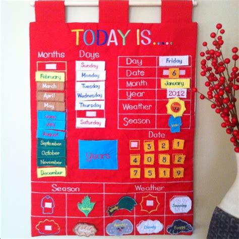 Daily Calendar With Velcro Labels A Great Way For Kids To Start Each