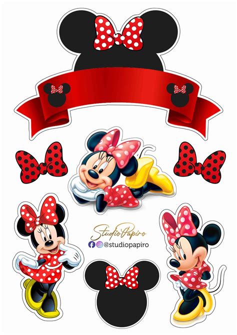 topo de bolo minnie vermelha para imprimir mickey mouse cake topper minnie mouse cupcake