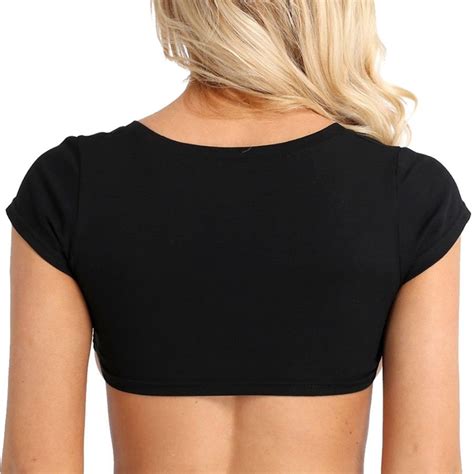 Women Sex Hot Cotton Tank Tops Short Sleeve Crop Cami Clubwear