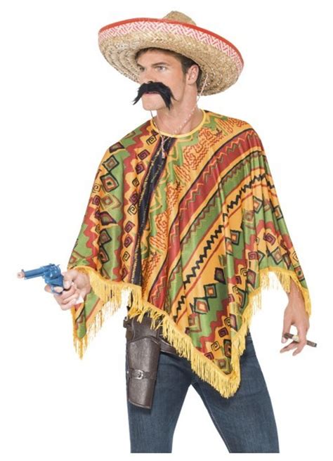 Mexican Poncho And Moustache Costume Western Theme Costumes To Buy