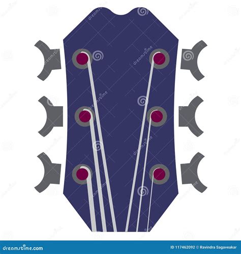 Illustration De Cou De Guitare Avec Des Six Ficelles Photo Stock