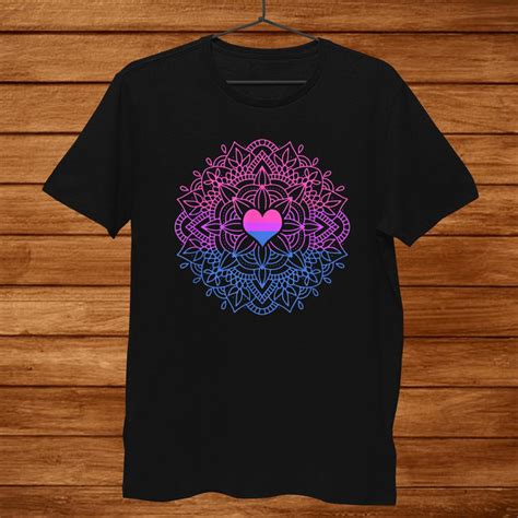 Bi Flag Heart Mandala Bisexual Pride Shirt Teeuni
