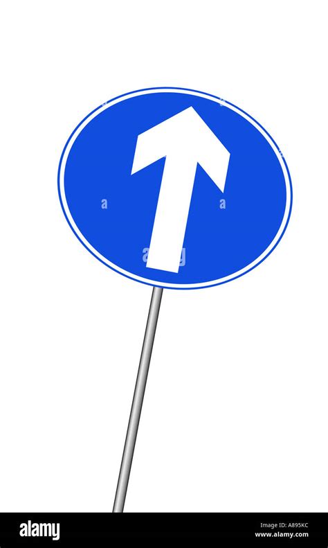 One Way Road Sign White Background Uk Cut Out Stock Images And Pictures