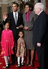 Then Senator-Elect Barack Obama Being Sworn In.... Michelle Obama With ...