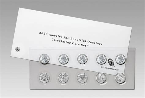 Ten Coin Set Of Circulating 2020 America The Beautiful Quarters For
