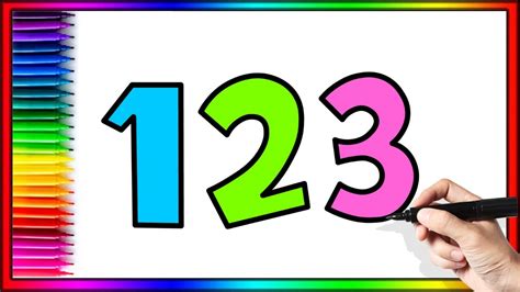 How To Draw 123 Numbers For Kids 🌈 ️ Youtube