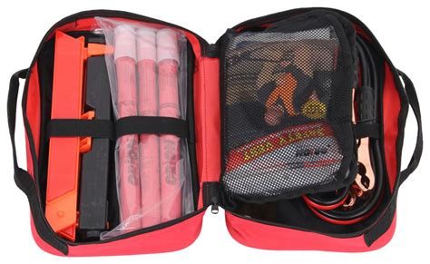 Orion Deluxe Roadside Emergency Kit With Flares Jumper Cables And First Aid Kit 79 Pieces