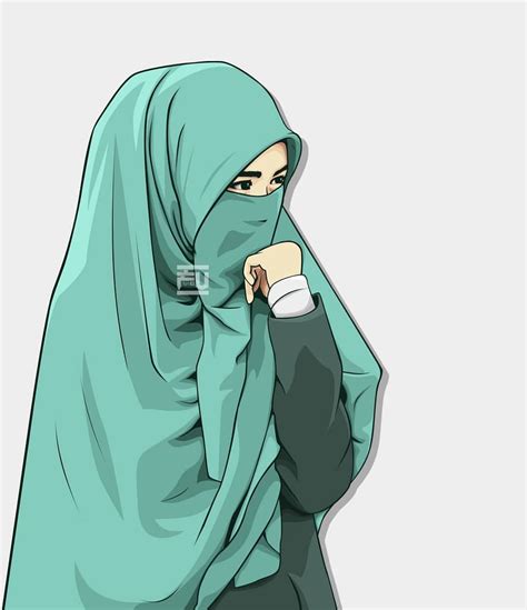 Vector Hijab Niqab Ahmadfu22 Hijab Cartoon Anime Muslim Islamic Cartoon