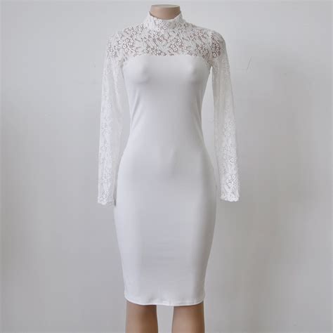 White Long Sleeve Lace Dress On Luulla