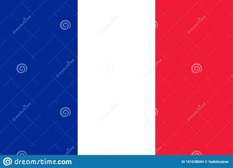 Official French Flag Flat Vector Illustration Eps10 Stock Illustration